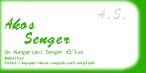 akos senger business card